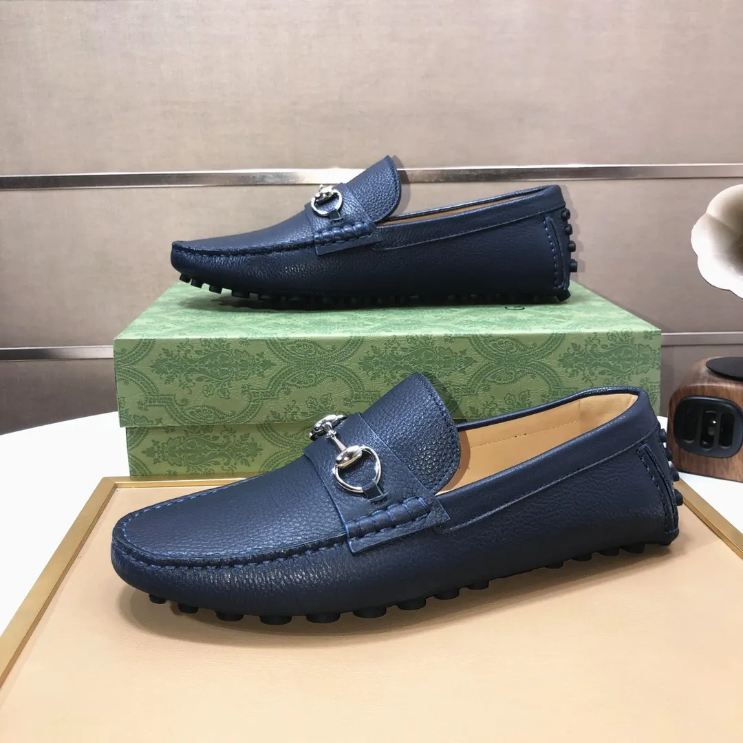 Men's Men's Shoes💰420💰[Gucci GUCCI] (High-end Niuli) New 🍀Gucci*-Gucci Peas Shoes! Made of imported original cowhide, the inner top layer is comfortable cowhide lining! Original wear-resistant rubber outsole! High quality products! Code number 38-44!